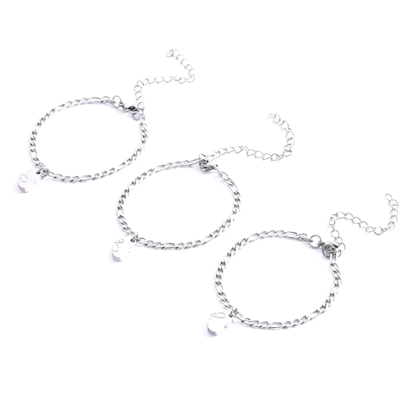 3/4Pcs Magnet Heart Couple Bracelets Matching Clover Bracelet Adjustable Jewelry Christmas Gift for Women Men Teen