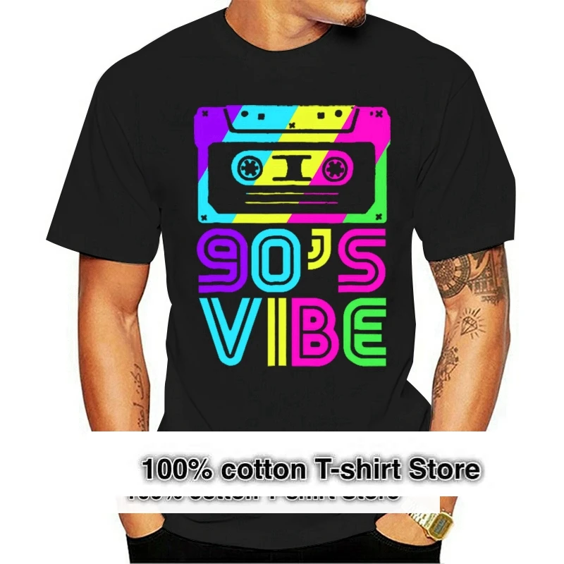 90’S Vibe Men T-Shirt Cotton S-3Xl Custom Print Tee Shirt New Diy Design