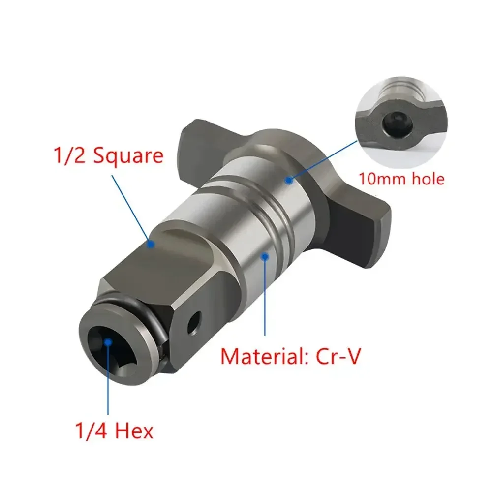 Imagem -04 - Dupla Utilização sem Fio Chave Elétrica Parte Acessório Ferramenta Elétrica Chave de Impacto Elétrica Eixo 12 Quadrado 14 Adaptador Hex 1pc