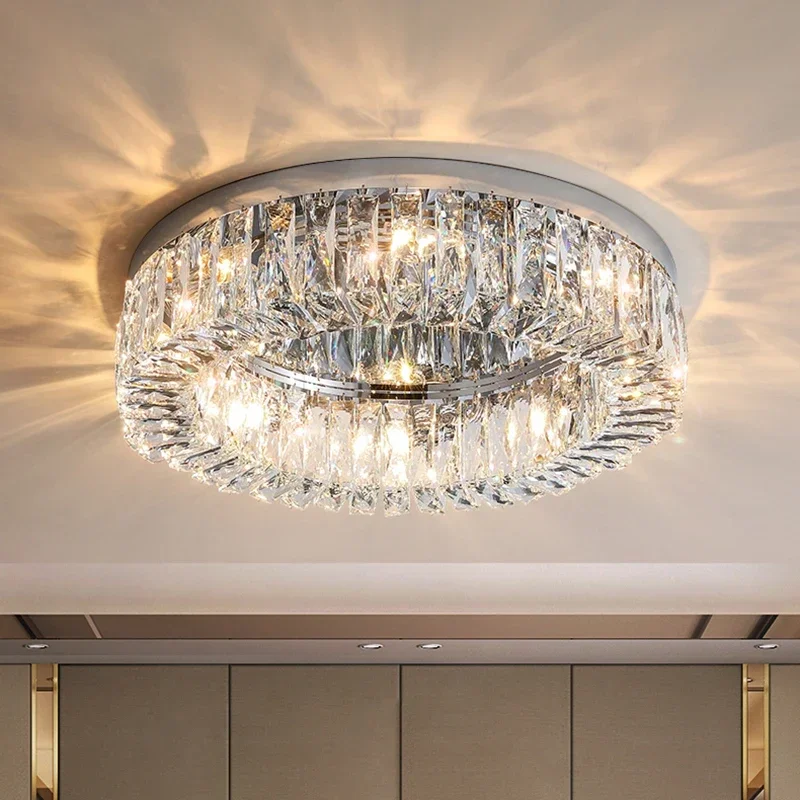 Modern Light Luxury Living Room Crystal Ceiling Lamp Bedroom Study Decoration Led Indoor Lighting For Home