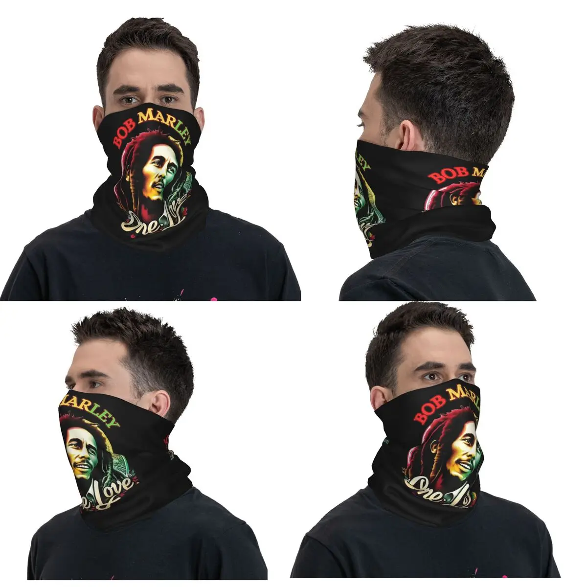 Retro Bob Marley Wailers Live Bandana Neck Cover Printed Face Scarf Warm Cycling Scarf Riding Unisex Adult Winter