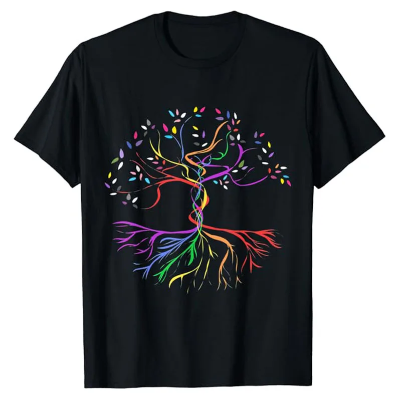 

Tree Life Rainbow LGBT Cool Gay Pride Flag Ally T-Shirt Humor Funny Women's Fashion Lgbtq Proud Graphic Tee Y2k Top Novelty Gift