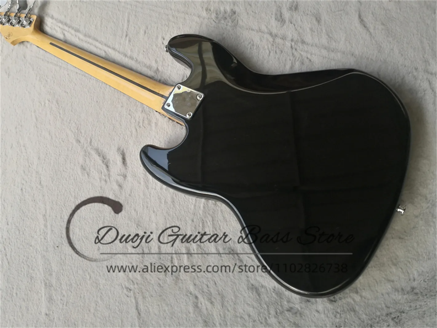 4 String Black Bass Guitar Basswood body Maple fingerboard Black Inlaid fixed bridge Ja Bass factory custom