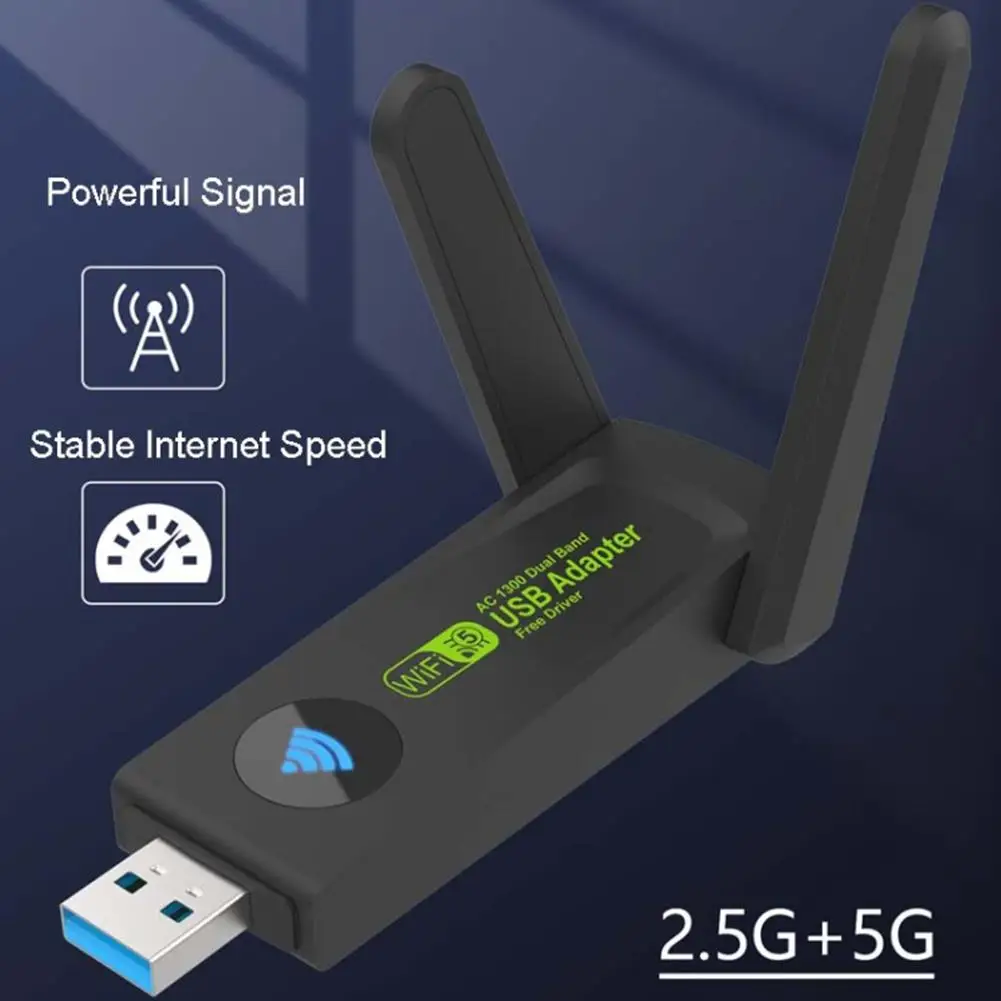 デュアル5g USBwifiアダプター,レシーバー,トランスミッター,ネットワークカード,アクセサリ,1300mbps,600m