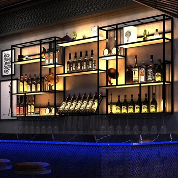 Dolap Köşe Raf Duvar Kahve Organizatör Vitrin Mobilya Cam Mağaza Büfe Bar Depolama Sütunu Vitrina Şarap Kulübesi Birleştirin