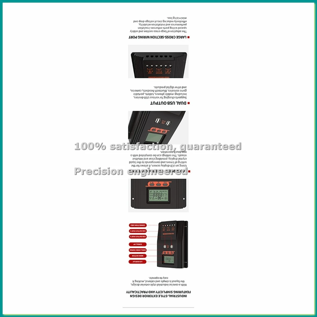 

MPPT/PWM Solar Charger Controller 60A Solar Panel Regulator LCD Display Various Load Control Modes-BCBW