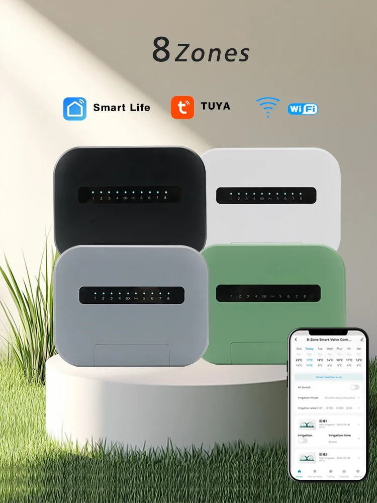 TUYA Smart Irrigation Controller ISC8 24VAC WiFi Sprinkler Timer 6 Zone 8 Zone f