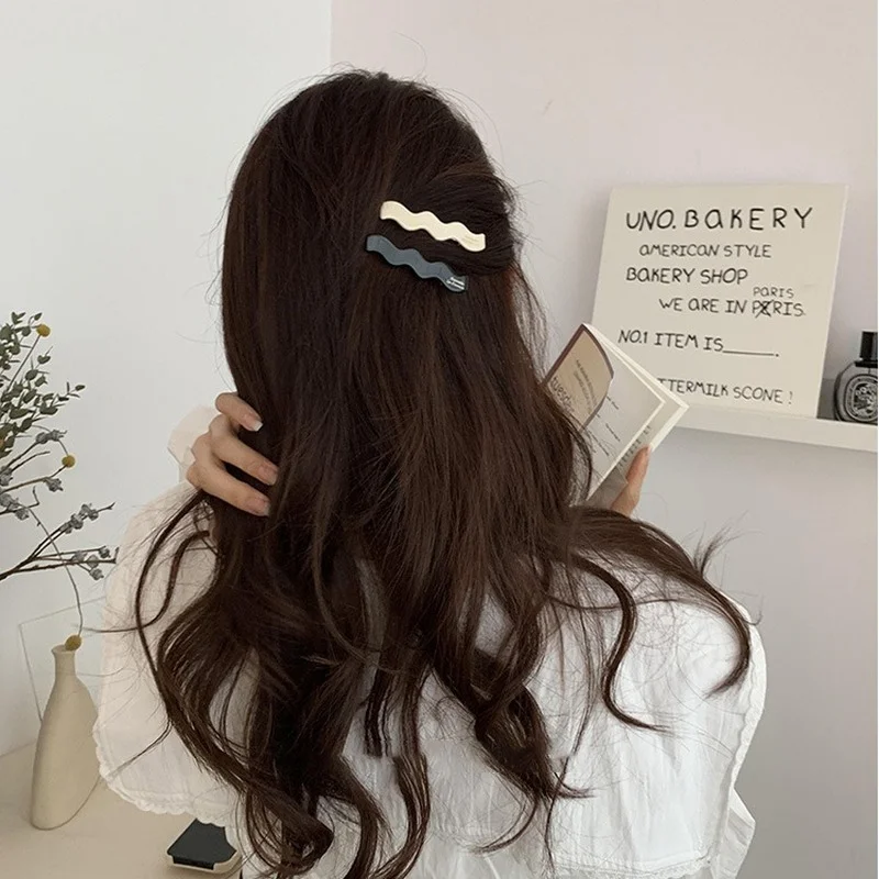 Korean wave hairpin female side word clip 2022 net red new acrylic sheet duckbill clip bangs clip hair clips for women