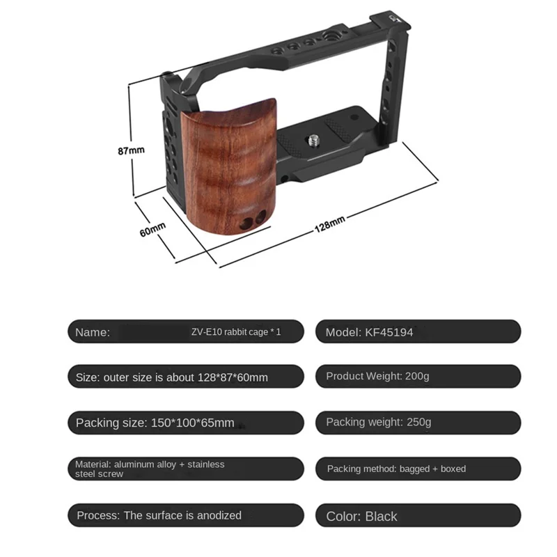 AA84 هيكل قفصي الشكل للكاميرا تلاعب الإفراج السريع لوحة استقرار تلاعب واقية لسوني ZVE10 DSLR كاميرا تصوير الفيديو