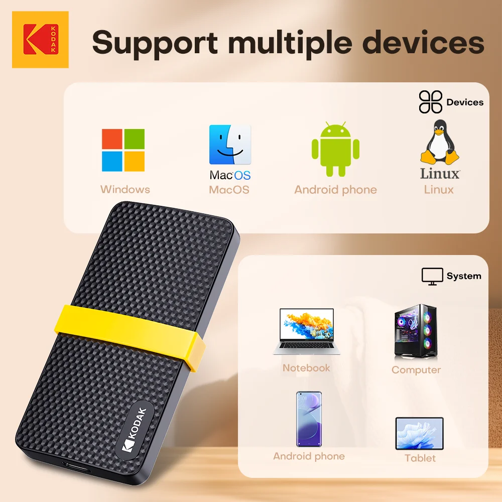 KODAK X200 External SSD Hard Drive HD Externo 1TB USB3.1 Mini
