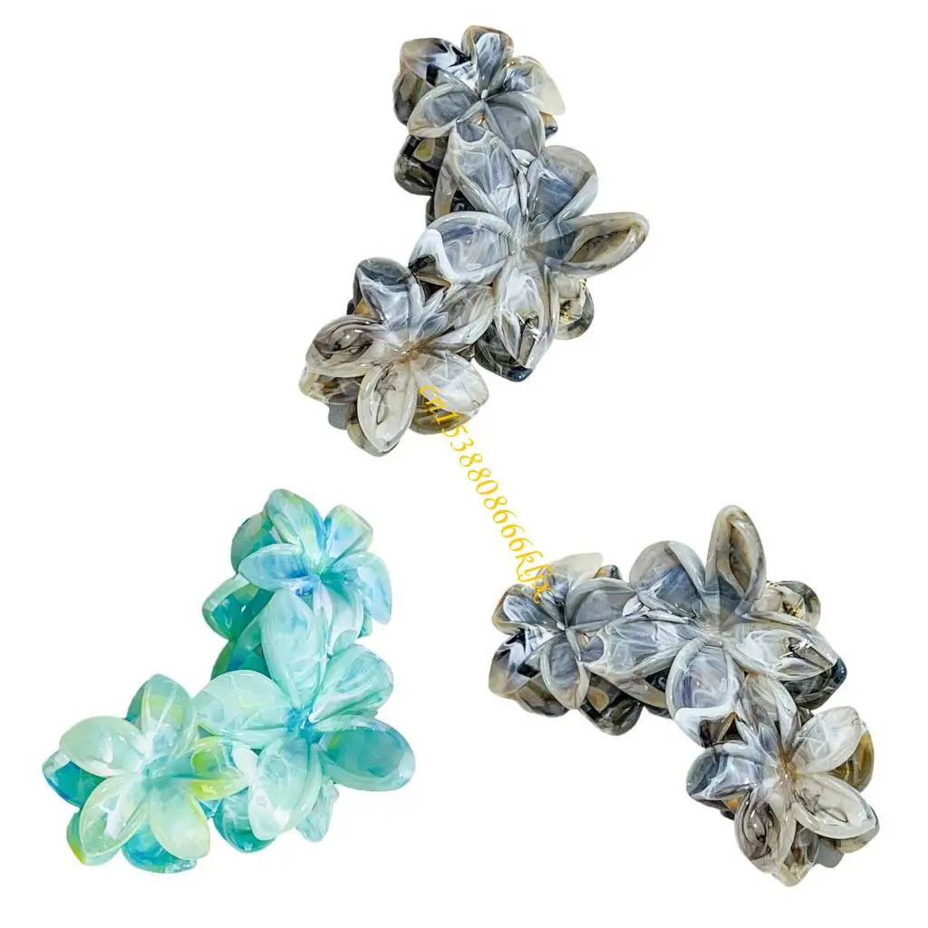 

Plastic Egg Flower Barrette Slip Resistant Grip Hairpiece Daily Party Hairstyles 066C