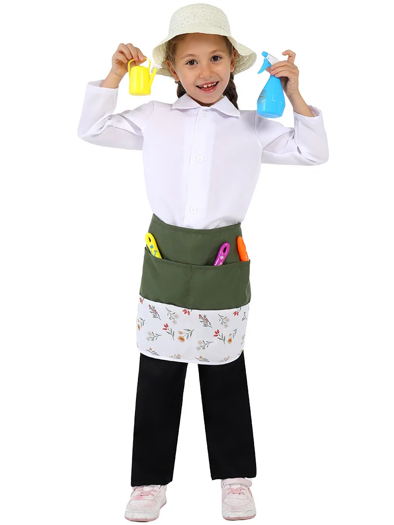

Adult Halloween Gardening Floral Half Body Grass Hat Set, Kindergarten Countryside Style