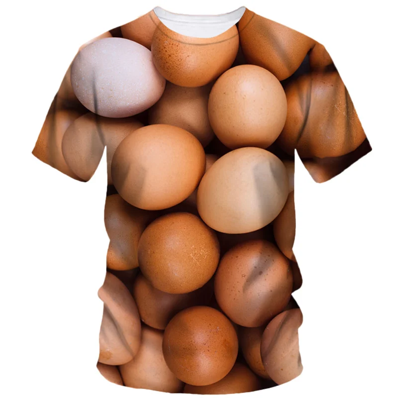 Creative Funny Egg 3d Printed T Shirt Men Summer Short Sleeve Harajuku Casual Loose T-Shirt Fashion Street Comfort Tees Clothing