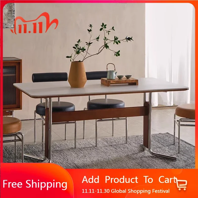 Mobile Metal Salon Dining Table Kitchen Modern Coffee Italian Dining Table Reception Floor Escritorios De Ordenador Furnitures