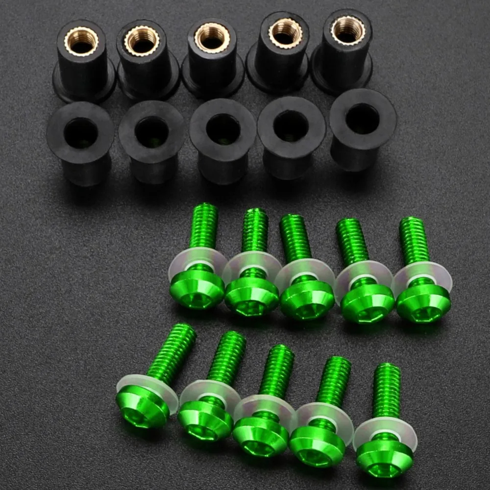 

FOR KAWASAKI ZG1000 ZRX1200 ZX10R ZX10RR ZX11 ZX1200 ZX12R ZX14 ZX1400 ZX14R ZX25R Windshield Bolts 5mm Windscreen Screws Nuts