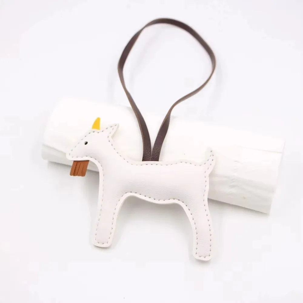 Portable Goat Bag Charm Hanging Design Decorative Animal Leather Bag Pendant Key Ring PU Leather Animal Purse Decoration