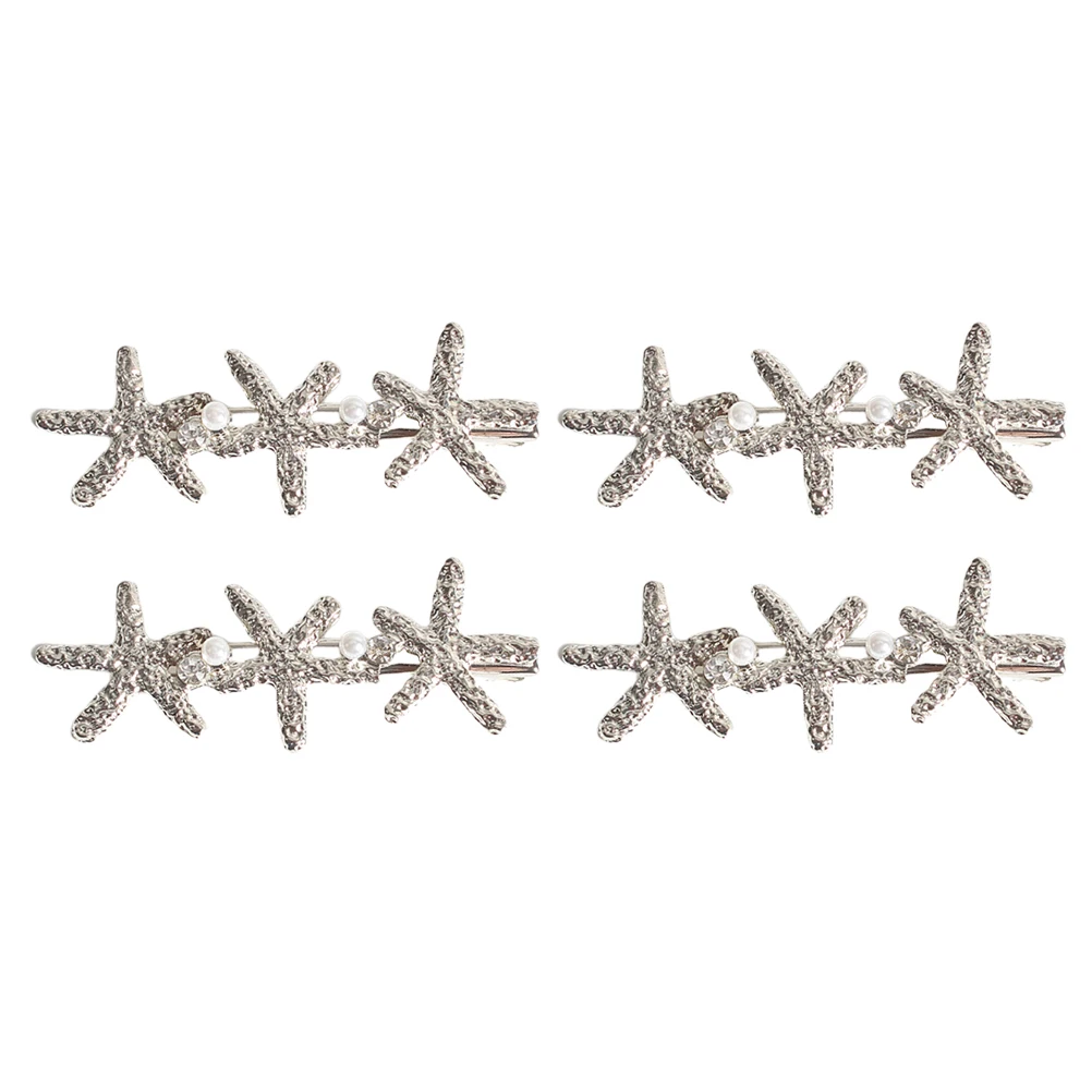 

4 Pcs Hairpin Durable Bobby Pins Smooth Sea Star Women'S Pin Women Barrettes Hair Clips Wedding Girl Hair Clip Party