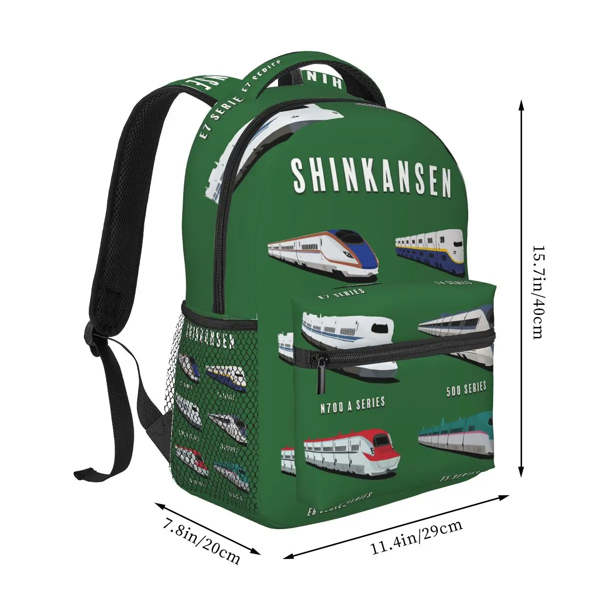 Japanese Shinkansen Bullet Trains Student Backpack School Bag Hiking Travel Daypack for Men Women Fashion Bookbag Shoulder Bags