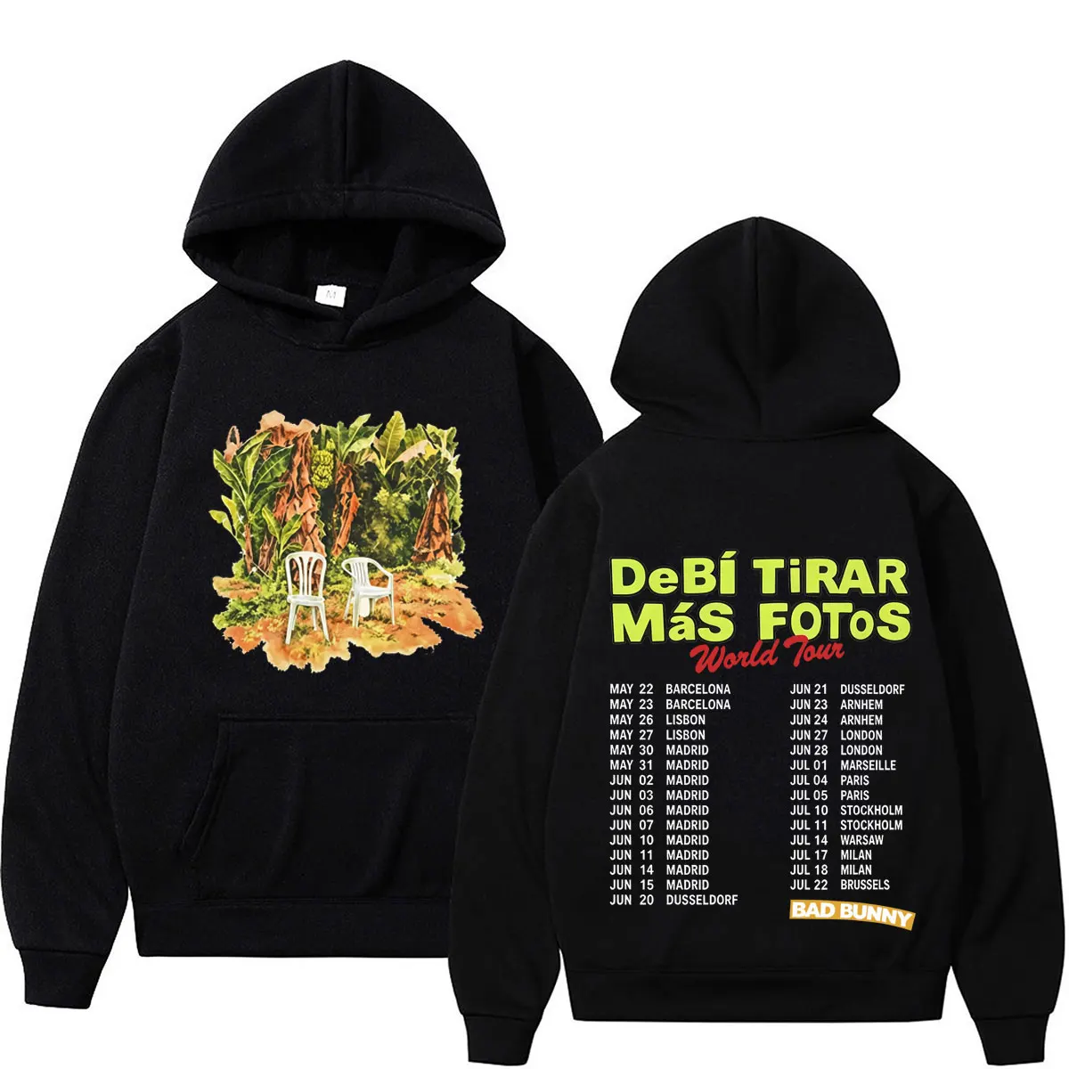 

Rapper Bad Bunny Debi Tirar Mas Fotos DTMF Print Hoodie Men Women Clothing Fashion Pullover Hip Hop Loose Pullover Streetwear