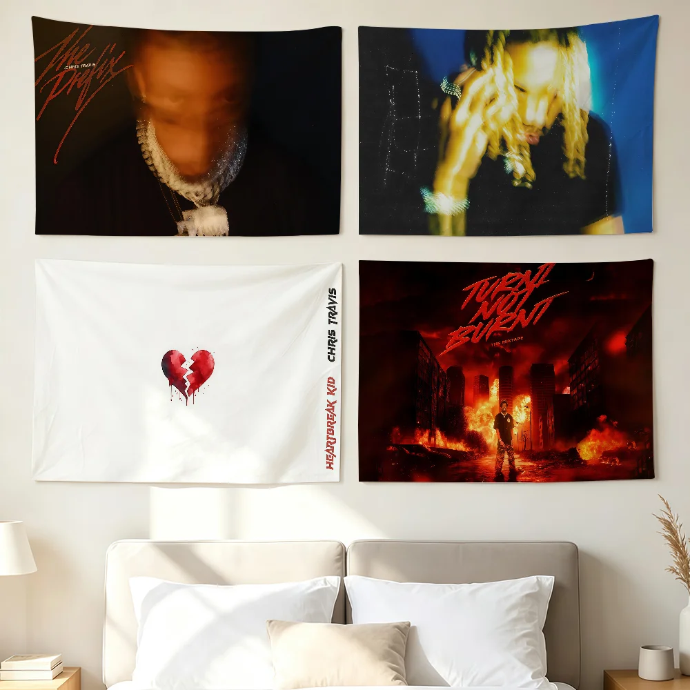 Rapper C-Chris T-Travis The Prefix Flag Wall Decorations Home Decor Suitable For Living Rooms Bedrooms Dormitories Parties