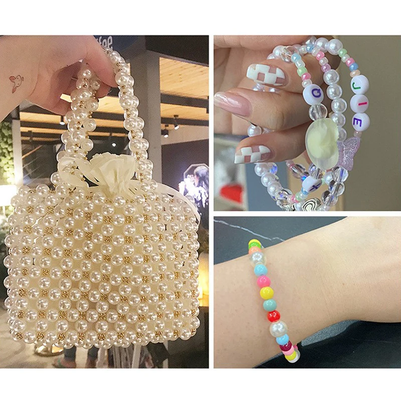 Brillante ABS imitazione perla foro dritto rotondo perla bianca pura gioielli con perline fai da te