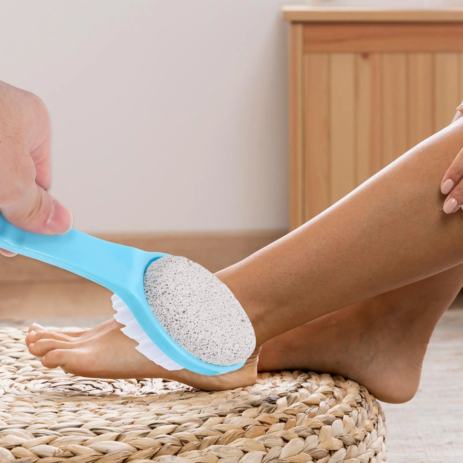 Double-sided Dead Skin Exfoliating Natural Pumice Stone Brush and Foot Scrubbing (green) Sander Sole Feet Exfoliator Board