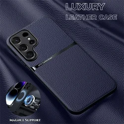 S24 S25 Ultra Leather Case For Samsung Galaxy S25 Edge S24 S23 S21 S22 Ultra Plus S20 FE Shockproof Silicone Back Cover Shell