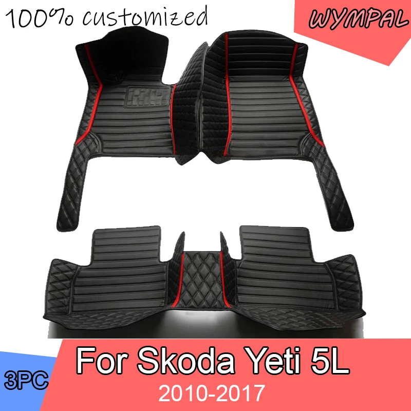 Alfombrillas de cuero para coche, alfombras antisuciedad para Skoda Yeti 5L, 2010 ~ 2017, accesorios para Interior de coche, 2011, 2012