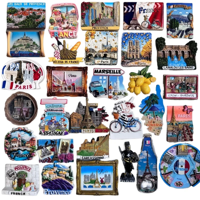 Paris Souvenir Eiffel Tower Fridge Magnets French Provence Tourist Landmark Magnetic Stickers Decoration on The Fridge Gift