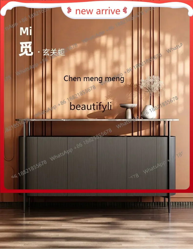 

SS ss7486 Italian minimalist entrance cabinet light luxury rock slab dining side cabinet villa living room decorative locker