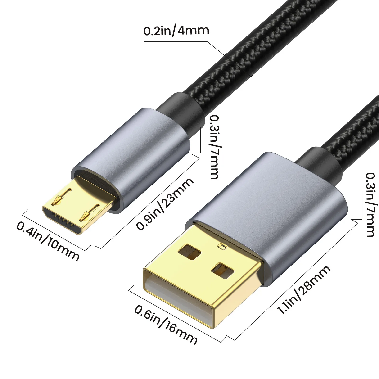 Micro USB Cable USB A to Micro Charge/Sync USB Cable Cord for Samsung Galaxy J7,S7,S6,Kindle Fire,Fire HD Tablets,PS4 Controller