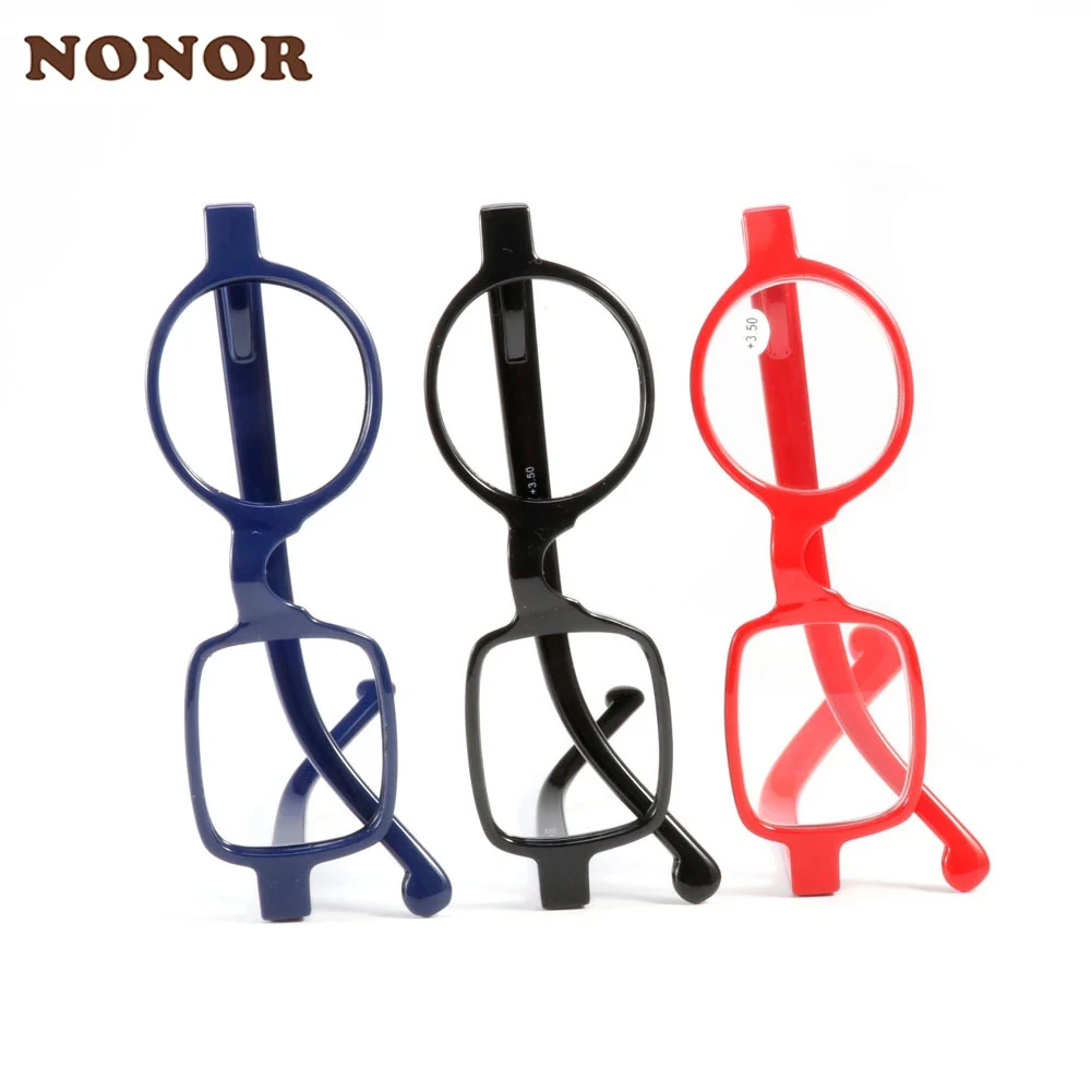 NONOR Round Square Asymmetric Reading Glasses For Women Men Presbyopia Eyeglasses Optical Frame Eyewear