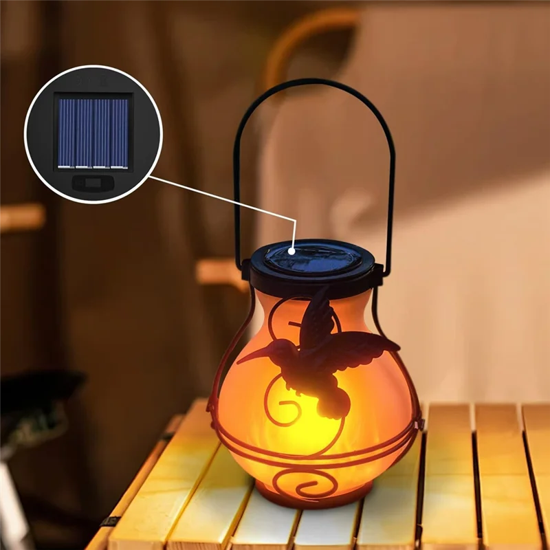 BYBS-2 Pack Replacement Solar Light Tops With Flickering Flame,Waterproof Outdoor Solar Light Parts Lantern Replacement Kit