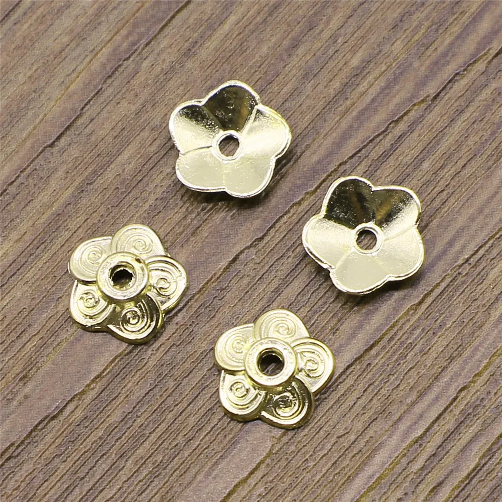 100pcs 5 Colors 9x9mm Flower Bead Caps Jewelry Findings Bead End Caps Jewelry Making Findings Bead Caps For Jewelry Making