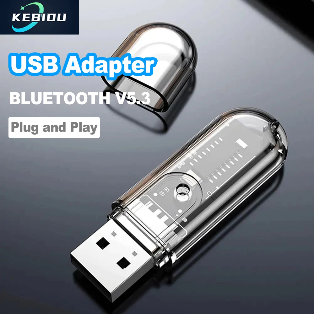 

USB Bluetooth 5.3 Приемник USB-ключ Беспроводной Bluetooth Аудиоадаптер Bluetooth Аудиоприемник Громкая связь для автомобильного динамика