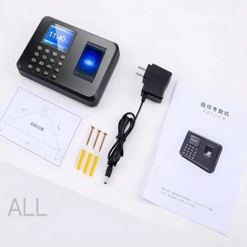 F01 Fingerprint Attendance Machine Clock Recorder Employee Identification Equipment Electronic USB One-click Download Report