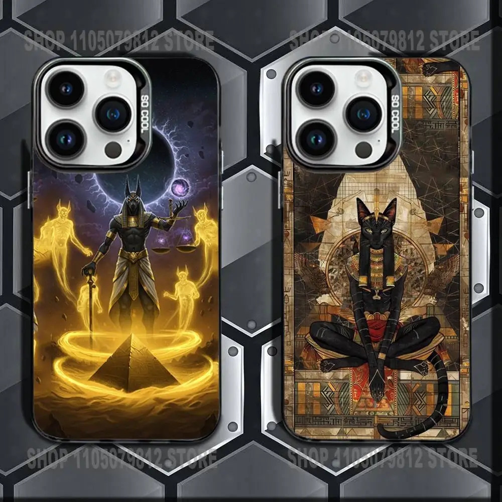 

Ancient Egyptian God Anubis Phone Case For iPhone 16,15,14,13,12,11,Mini,Pro,E,MAX Black Candy Matte Shockproof Cover