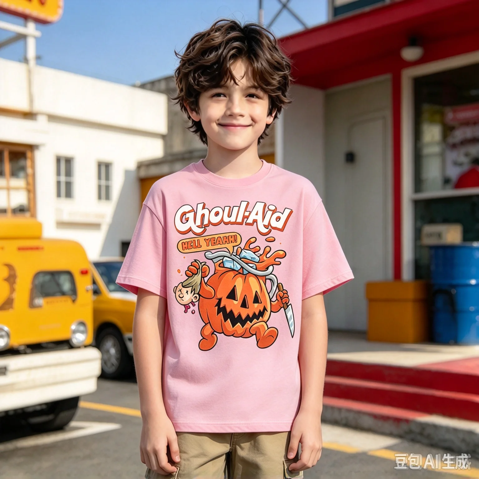 1pc Ghoul-Aid Hell Yeah Pumpkin Monster Halloween Funny Cotton T shirt Unisex Men Women Kids Streetwear Casual Short Sleeve Tops