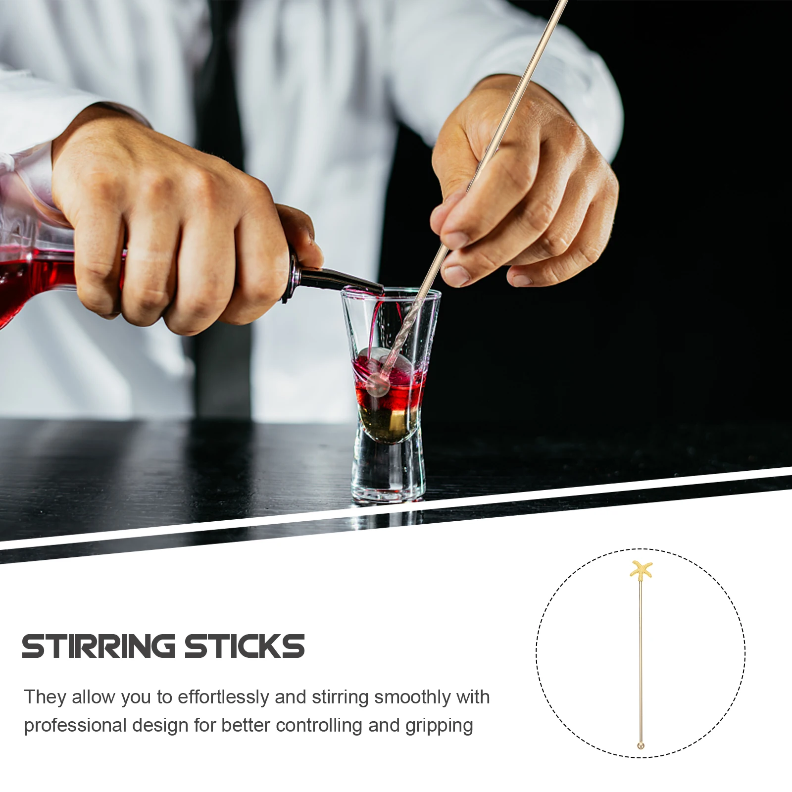 

4pcs Stainless Steel Cocktail Stirrers Swizzle Sticks Drink Mixer Metal Tea Stirring Rod for Bar Home Restaurant Use
