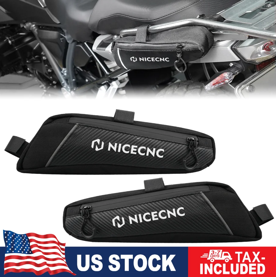 

NICECNC Motorcycle Rear Frame Bags Luggage Bag PU Zipper For BMW R1200GS 1250GS LC Adventure 2014-2023 Waterproof Rear Tail Tool