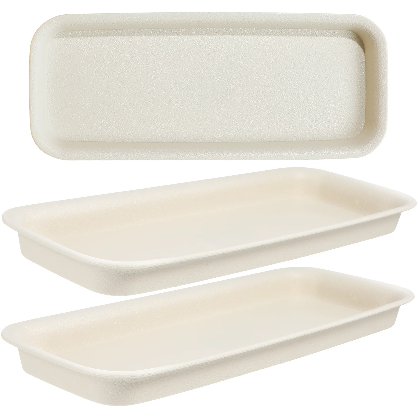 3 vassoi rettangolari per vasi da fiori, piattini antigoccia per piante in vaso, grandi piastre decorative di base in plastica antiscivolo, resistenti al sole