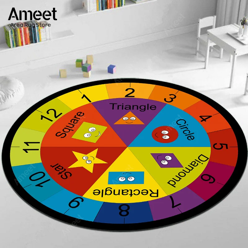 Kids Carpet Round Soft Puzzle Games Rug Living Room Decoration Home Bedroom Mats Children Carpet Playmat Washable 80cm 120cm