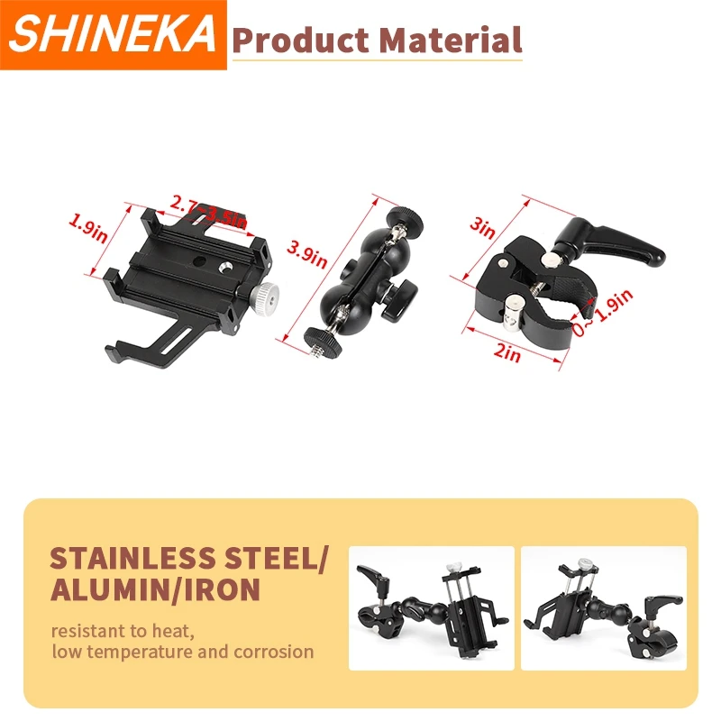 SHINEKA Car Universal Phone Holder GPS Phone Mobile Phone Holder Support Stand Fit For Car/Truck/SUV Interior Accessories