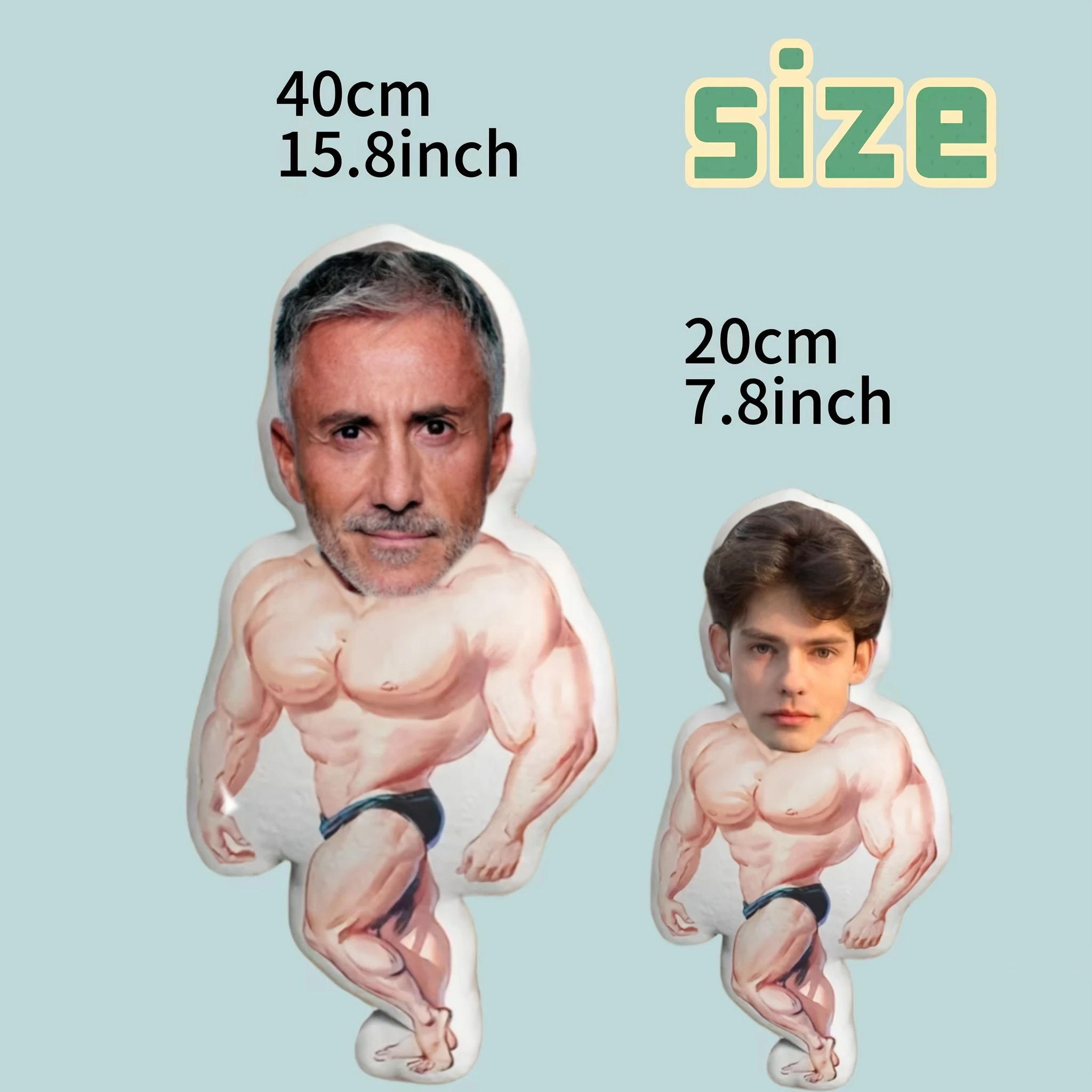 Custom Muscular Body Shape Throw Pillow, Casual Style Muscle Man Home Decorative Cushion, Unique Birthday Gift for Friends or Sp