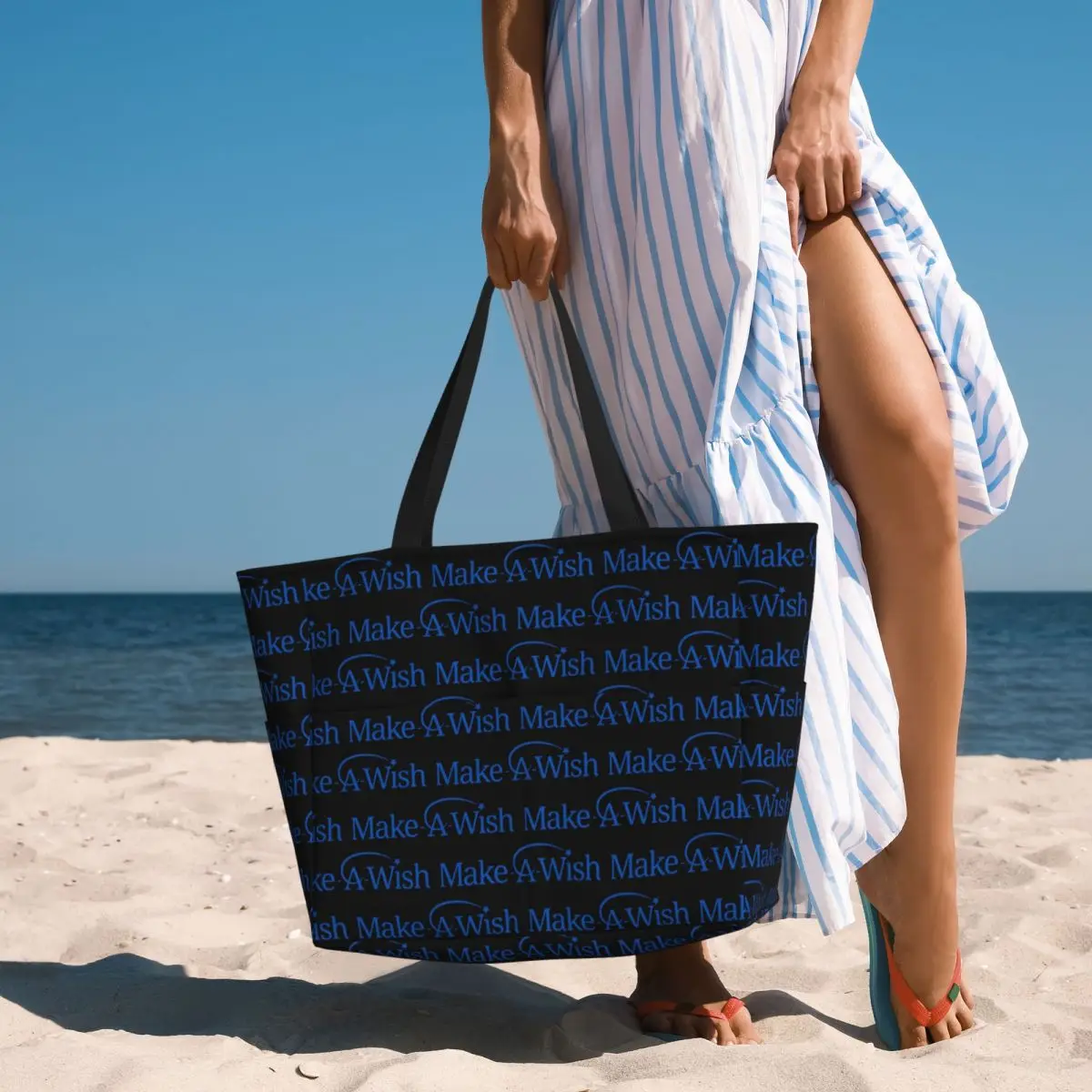 

Make A Wish Foundation Of America Beach Tote Bag Sport Gym Yoga Duffle Large Tote Bag Women Travel Bag Fitness bag