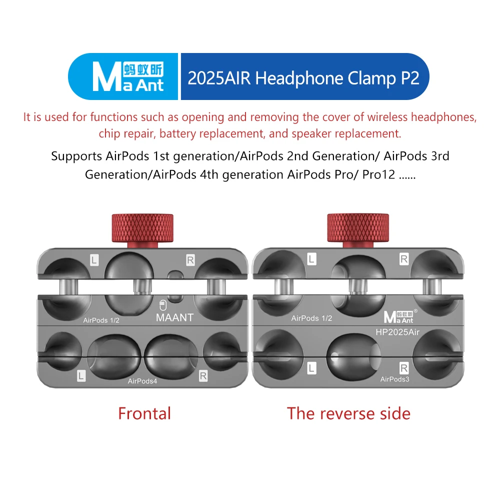 MaAnt سماعة رأس لاسلكية تركيبات ثابتة ل Airpods Pro 1/2/3/4 قذيفة التفكيك المشبك سماعة بطارية إصلاح محاذاة حامل
