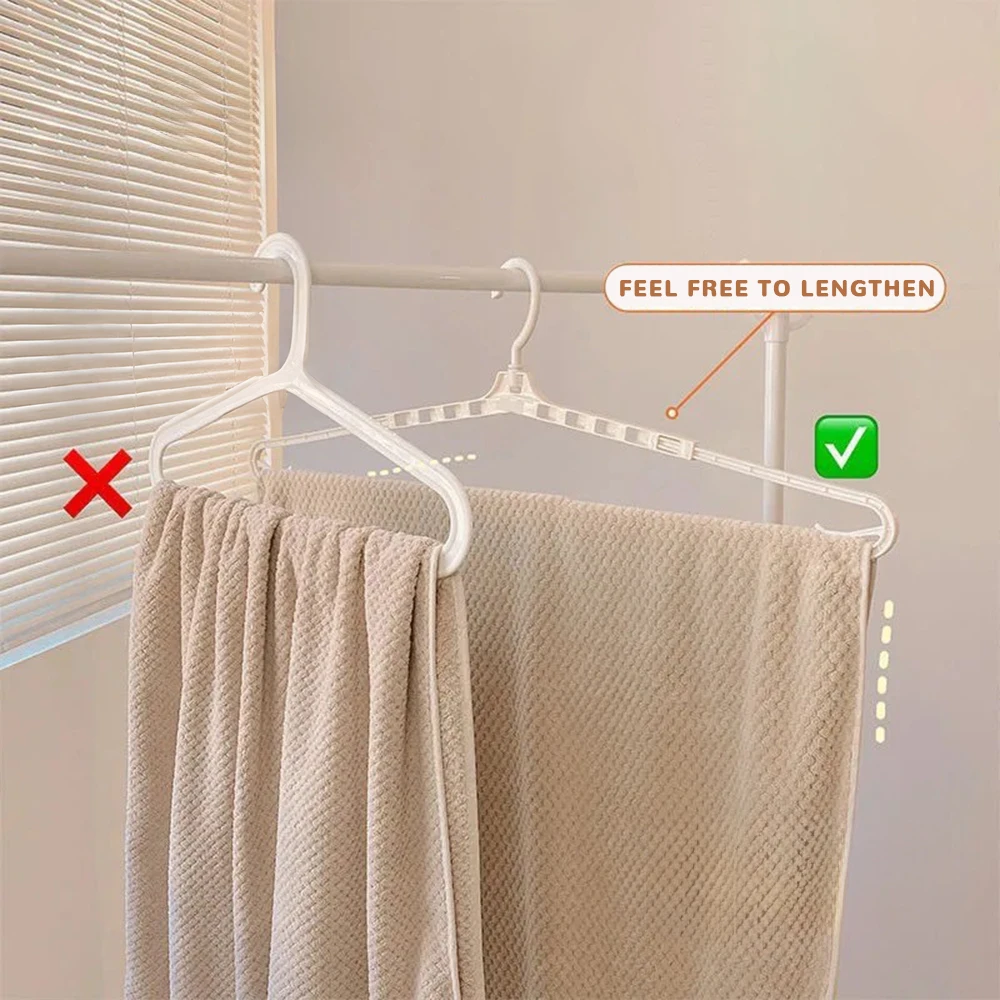 3/5pcs Household Multi-functional 42-68cm Retractable Clothes Hanger Creative Bath Towel Pillowcase Large Drying Rack