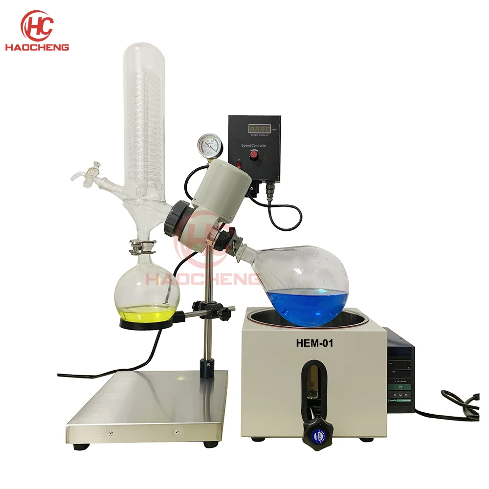 Free Shipping,Top Sale 2L Manual Lift Solvent Distillation Rotary Evaporator,chiller and Vacuum pump