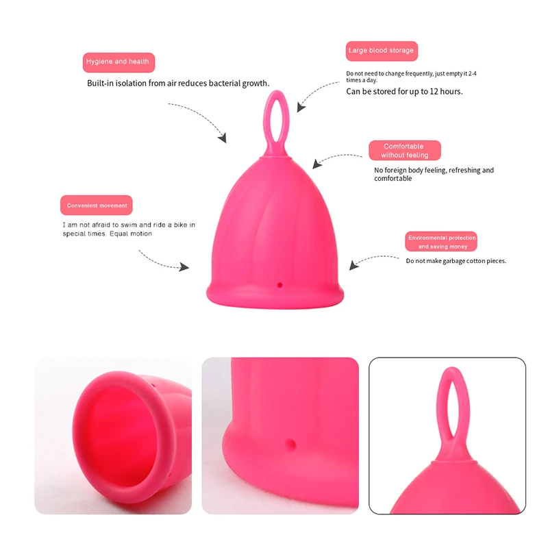 Woman Reusable Feminine Menses Cup Menstruation Medical Silicone Menstrual Cup Hygiene Cup Menstrual Artifact