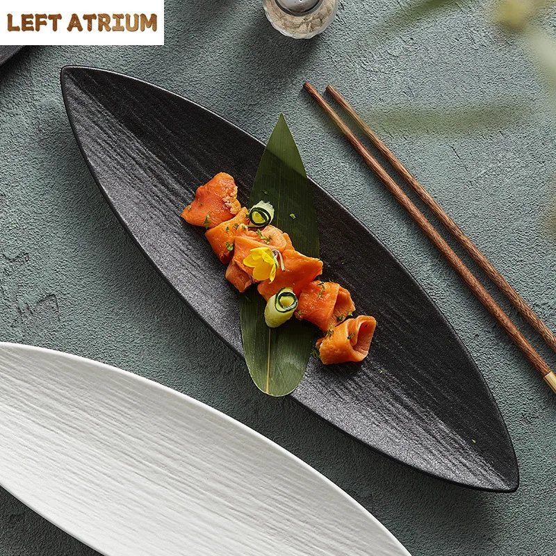 

Leaf-Shaped Ceramic Plate Home Use and Commercial Use Pastry Dessert Plate Light Luxury High-Grade